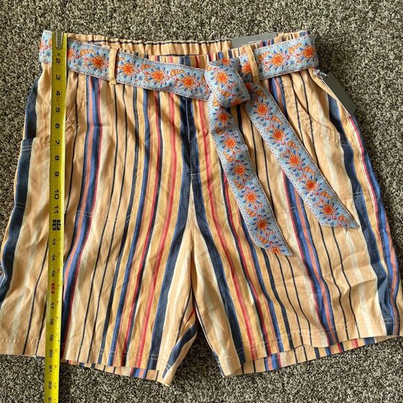 NWT Soft Surroundings summer breeze linen orange stripe long short size XL (18) - Picture 3 of 10